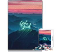 Rompecabezas de 1000 Piezas para Adultos, Rompecabezas Dios es Bueno, Imposible, Regalo para Mujeres, Juguetes antiestrés, tamaño 38x26cm