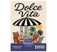 Rompecabezas De 1000 Piezas para Adultos Rompecabezas Dolce Vita Outdoor Seating Illustration Rompecabezas Juegos Relajantes Alivia El Estrés Actividades Divertidas En Casa 52x38cm/1000pcs