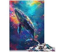 Rompecabezas de 1000 piezas para adultos, rompecabezas educativo de ballena colorida y extraña, juego familiar, regalo de 19.7 x 29.5 pulgadas para niños de 14 años