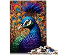 Rompecabezas de 1000 piezas para adultos, rompecabezas educativo de pavo real psicodélico, regalos secretos de Papá Noel para adolescentes de 14 años en adelante, 50 x 75 cm