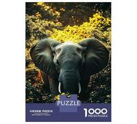 Rompecabezas De 1000 Piezas para Adultos Rompecabezas Elephant in Golden Floral Forest Rompecabezas para Adultos Juegos Divertidos Desafío Difícil Cumpleaños 52x38cm/1000pcs