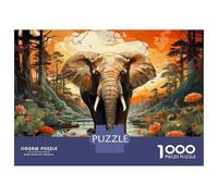 Rompecabezas De 1000 Piezas para Adultos Rompecabezas Elephant in The Wild A Vibrant Safari Scene Rompecabezas para Adultos Juego Familiar Alivia El Estrés Juego Desafiante Regalos 52x38cm/1000pcs