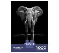 Rompecabezas De 1000 Piezas para Adultos Rompecabezas Elephant in Water Black and White Photo Rompecabezas Juegos Relajantes Ensamblaje De Patrones Diversión En Casa Actividades, 38x26cm/1000pcs