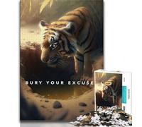 Rompecabezas de 1000 Piezas para Adultos Rompecabezas Entierra Tus Excusas para Adolescentes Pasa el Tiempo en casa con Piezas de Formas aleatorias Totalmente entrelazadas de 75x50cm