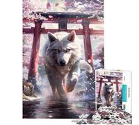 Rompecabezas de 1000 Piezas para Adultos Rompecabezas Espíritu del Lobo Sakura Torii Rompecabezas de 1000 Piezas Juguetes de decoración para el hogar Regalos para Mujeres Regalos para Amigos