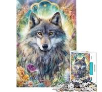 Rompecabezas de 1000 Piezas para Adultos Rompecabezas Espiritual del Lobo para Adultos Juego práctico decoración de Pared desafío Educativo (tamaño 50x75cm)