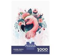Rompecabezas De 1000 Piezas para Adultos Rompecabezas Floral Pink Flamingo Art Rompecabezas para Adultos Juegos Relajantes Mejora La Memoria Juego Desafiante Regalos 70x50cm/1000pcs