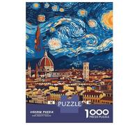 Rompecabezas De 1000 Piezas para Adultos Rompecabezas Florence Italy Starry Night Art Rompecabezas para Adultos Juguetes Antiestrés Mejora La Memoria Diversión En Casa Actividades, 52x38cm/1000pcs