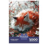 Rompecabezas De 1000 Piezas para Adultos Rompecabezas Fox in Cherry Blossoms Rompecabezas para Adultos Juego De Ingenio Decoración del Hogar Juego Desafiante Regalos 38x26cm/1000pcs
