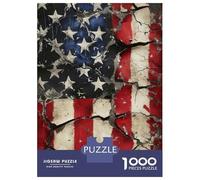 Rompecabezas De 1000 Piezas para Adultos Rompecabezas Fractured American Flag Rompecabezas para Adultos Juego De Ingenio Decoración del Hogar Juego Desafiante Regalos 52x38cm/1000pcs