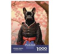 Rompecabezas De 1000 Piezas para Adultos Rompecabezas French Bulldog The Samurai Rompecabezas para Adultos Juegos Relajantes Mejora La Memoria Juego Desafiante Regalos 52x38cm/1000pcs