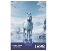 Rompecabezas De 1000 Piezas para Adultos Rompecabezas Frozen Horse in Ice World Rompecabezas Juegos Relajantes Ensamblaje De Patrones Diversión En Casa Actividades, 38x26cm/1000pcs