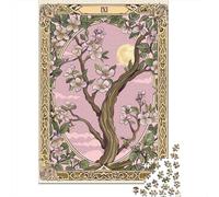 Rompecabezas De 1000 Piezas para Adultos Rompecabezas Full Moon Tarot Card Art Print Rompecabezas para Adultos Juguetes Antiestrés Mejora La Memoria Diversión En Casa Actividades, 38x26cm/1000pcs