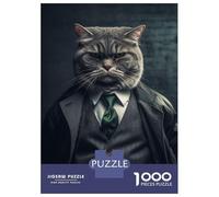 Rompecabezas De 1000 Piezas para Adultos Rompecabezas Gangster Cat 1 Rompecabezas para Adultos Juegos Divertidos Arte De Pared Diversión En Casa Actividades, 38x26cm/1000pcs