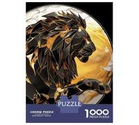 Rompecabezas De 1000 Piezas para Adultos Rompecabezas Geometric Lion with Gold and Marble Rompecabezas para Adultos Juegos Divertidos Desafío Difícil Cumpleaños 70x50cm/1000pcs