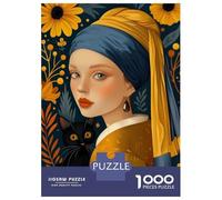 Rompecabezas De 1000 Piezas para Adultos Rompecabezas Girl with Pearl and Cat Rompecabezas para Adultos Juegos Divertidos Desafío Difícil Cumpleaños 52x38cm/1000pcs