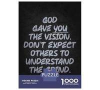 Rompecabezas De 1000 Piezas para Adultos Rompecabezas God Gave You The Vision - Christian Hustle Quote Rompecabezas Juegos Relajantes Alivia El Estrés Actividades Divertidas En Casa 70x50cm/1000pcs