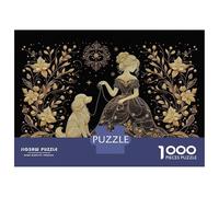 Rompecabezas De 1000 Piezas para Adultos Rompecabezas Golden Lady and Dog Rompecabezas para Adultos Juegos Relajantes Mejora La Memoria Juego Desafiante Regalos 52x38cm/1000pcs