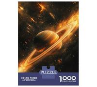 Rompecabezas De 1000 Piezas para Adultos Rompecabezas Golden Saturn Glow Rompecabezas Juegos Relajantes Alivia El Estrés Actividades Divertidas En Casa 70x50cm/1000pcs