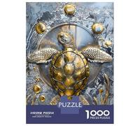 Rompecabezas De 1000 Piezas para Adultos Rompecabezas Golden Sea Turtle Majesty Rompecabezas Juegos Relajantes Alivia El Estrés Actividades Divertidas En Casa 52x38cm/1000pcs