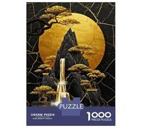 Rompecabezas De 1000 Piezas para Adultos Rompecabezas Golden Waterfall and Bonsai Trees para Adultos Juego Práctico Análisis Y Lógica Juego Desafiante Regalos 70x50cm/1000pcs