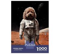 Rompecabezas De 1000 Piezas para Adultos Rompecabezas Goldendoodle Dog On Mars Rompecabezas para Adultos Juego De Ingenio Decoración del Hogar Juego Desafiante Regalos 52x38cm/1000pcs