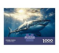 Rompecabezas De 1000 Piezas para Adultos Rompecabezas Great White Shark Underwater Sunlight Rompecabezas Juegos Relajantes Ensamblaje De Patrones Diversión En Casa Actividades, 70x50cm/1000pcs