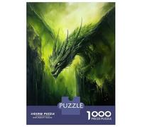 Rompecabezas De 1000 Piezas para Adultos Rompecabezas Green Dragon Painting para Adultos Juego Práctico Análisis Y Lógica Juego Desafiante Regalos 38x26cm/1000pcs