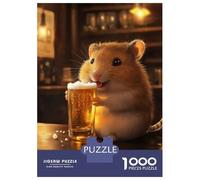 Rompecabezas De 1000 Piezas para Adultos Rompecabezas Hamster with Beer in A Bar Rompecabezas para Adultos Juguetes Antiestrés Mejora La Memoria Diversión En Casa Actividades, 38x26cm/1000pcs