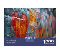 Rompecabezas De 1000 Piezas para Adultos Rompecabezas Heart Graffiti on Wall Rompecabezas para Adultos Juegos Divertidos Desafío Difícil Cumpleaños 38x26cm/1000pcs