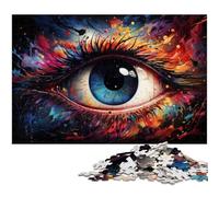 Rompecabezas de 1000 Piezas para Adultos, Rompecabezas Imagina Ojos Coloridos, decoración de Pared, Regalo de cumpleaños, Arte de Pared, 1000 Piezas (38 x 26 cm)
