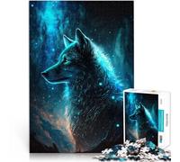 Rompecabezas de 1000 piezas para adultos, rompecabezas imposible, galaxia, lobo, 50 x 70 cm, con póster a juego y hoja de preguntas para adolescentes de 14 años en adelante