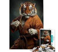 Rompecabezas de 1000 Piezas para Adultos Rompecabezas Karate Tiger Juegos Familiares Juguetes adictivos para Cultivar la Paciencia Regalos de cumpleaños una Obra de Arte (tamaño 38x52cm)