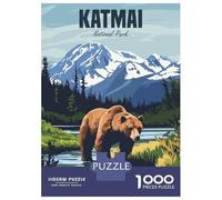 Rompecabezas De 1000 Piezas para Adultos Rompecabezas Katmai National Park Rompecabezas para Adultos Juego Familiar Arte De Pared Actividades Divertidas En Casa 70x50cm/1000pcs
