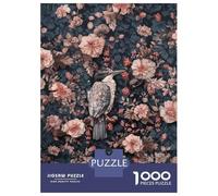 Rompecabezas De 1000 Piezas para Adultos Rompecabezas Kingfisher Bird on Floral Background Rompecabezas Juegos Relajantes Ensamblaje De Patrones Diversión En Casa Actividades, 52x38cm/1000pcs