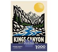 Rompecabezas De 1000 Piezas para Adultos Rompecabezas Kings Canyon National Park Vintage Poster Rompecabezas Juegos Relajantes Alivia El Estrés Actividades Divertidas En Casa 38x26cm/1000pcs