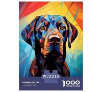 Rompecabezas De 1000 Piezas para Adultos Rompecabezas Labrador Dog Stained Glass Rompecabezas Juegos Relajantes Ensamblaje De Patrones Diversión En Casa Actividades, 52x38cm/1000pcs