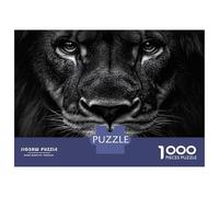 Rompecabezas De 1000 Piezas para Adultos Rompecabezas Lion Portrait in Black and White Rompecabezas Juegos Relajantes Ensamblaje De Patrones Diversión En Casa Actividades, 70x50cm/1000pcs