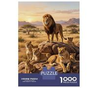Rompecabezas De 1000 Piezas para Adultos Rompecabezas Lion Pride on The African Savannah Rompecabezas para Adultos Juego Familiar Arte De Pared Actividades Divertidas En Casa 52x38cm/1000pcs
