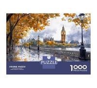 Rompecabezas De 1000 Piezas para Adultos Rompecabezas London Big Ben Watercolor Print Rompecabezas para Adultos Juegos Divertidos Desafío Difícil Cumpleaños 70x50cm/1000pcs
