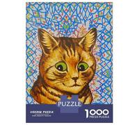 Rompecabezas De 1000 Piezas para Adultos Rompecabezas Louis Wain Cat Painting Blue Rompecabezas para Adultos Juego Familiar Arte De Pared Juego Desafiante Regalos 38x26cm/1000pcs