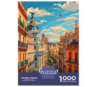 Rompecabezas De 1000 Piezas para Adultos Rompecabezas Madrid Cityscape Rompecabezas para Adultos Juego Familiar Alivia El Estrés Juego Desafiante Regalos 70x50cm/1000pcs