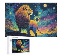 Rompecabezas de 1000 piezas para adultos, rompecabezas mágicos con impresión artística de león para adultos, juguetes de bricolaje, decoración del hogar, difícil y desafiante, 1000 piezas