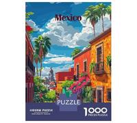 Rompecabezas De 1000 Piezas para Adultos Rompecabezas Mexico City Street Scene Rompecabezas para Adultos Juego Familiar Alivia El Estrés Juego Desafiante Regalos 38x26cm/1000pcs