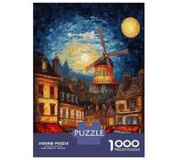 Rompecabezas De 1000 Piezas para Adultos Rompecabezas Moulin Rouge Paris Rompecabezas para Adultos Juegos Divertidos Desafío Difícil Cumpleaños 52x38cm/1000pcs