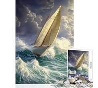 Rompecabezas de 1000 Piezas para Adultos Rompecabezas Navegando a través de la tormenta Juguete Educativo Regalo Divertido para Juego Educativo Cada Pieza es única tamaño 50x75cm