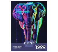 Rompecabezas De 1000 Piezas para Adultos Rompecabezas Neon Glitch Elephant Rompecabezas para Adultos Juegos Divertidos Desafío Difícil Cumpleaños 38x26cm/1000pcs