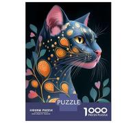 Rompecabezas De 1000 Piezas para Adultos Rompecabezas Ornate Bombay Cat Portrait Animal Rompecabezas para Adultos Juego De Ingenio Decoración del Hogar Juego Desafiante Regalos 38x26cm/1000pcs