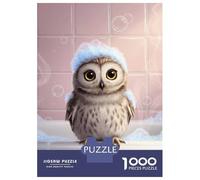 Rompecabezas De 1000 Piezas para Adultos Rompecabezas Owl in A Bubble Bath Rompecabezas Juegos Relajantes Alivia El Estrés Actividades Divertidas En Casa 38x26cm/1000pcs