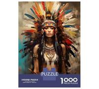 Rompecabezas De 1000 Piezas para Adultos Rompecabezas Painted Native American Rompecabezas para Adultos Juego De Ingenio Decoración del Hogar Juego Desafiante Regalos 52x38cm/1000pcs
